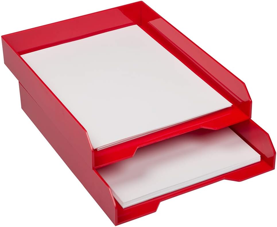 JAM PAPER Stackable Paper Tray - Desktop Document & File Organizer