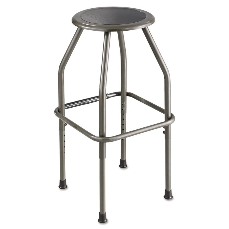 SAFCO Diesel Adjustable-Height Industrial Stool, Steel Frame, Backless