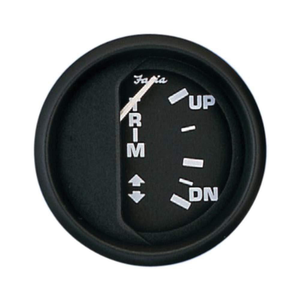 Faria Beede "12827 Euro Trim Gauge (Johnson/Evinrude/Suzuki Outboard) - 2", Black