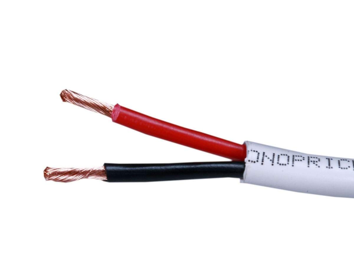 Monoprice Speaker Wire, CL2 Rated, 2-Conductor, 16AWG, 100ft, White