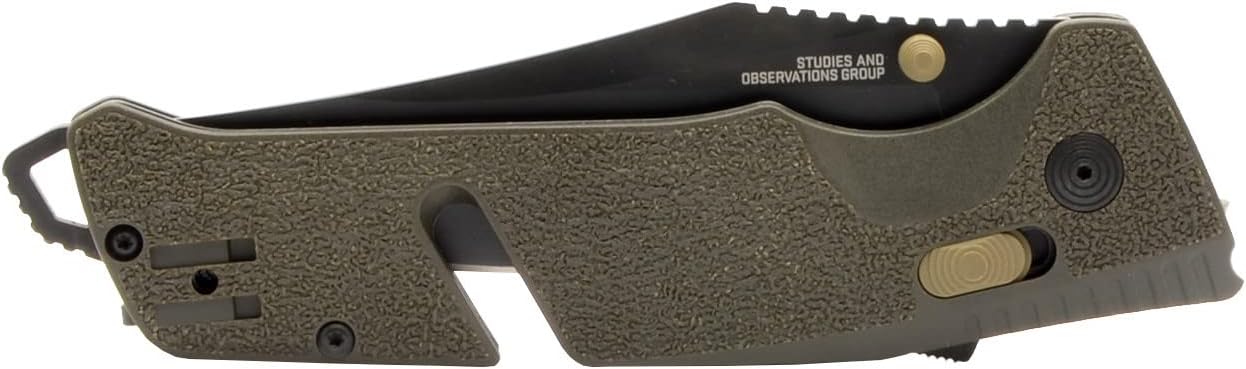 SOG Trident AT Ambidextrous Professional Partially Serrated Folding Knife | Cryo D2 Stainless Steel Blade
