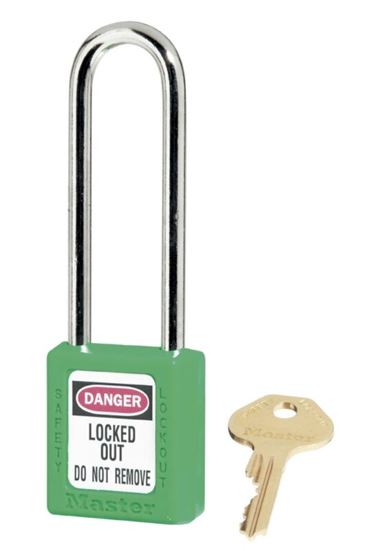 Master Lock 410LT Lockout Tagout Safety Padlock with Key, Extended Length Shackle