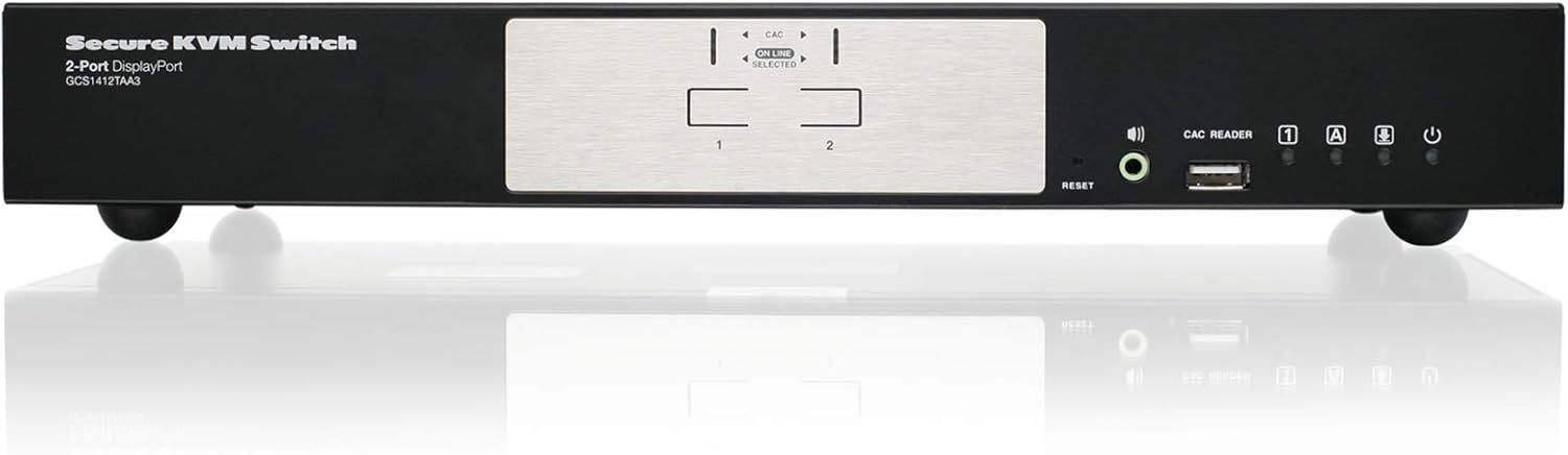 IOGEAR 2-Port DisplayPort Secure KVM Desktop Switch 4K UHD - USB Smart Card - CAC Biometrics Support