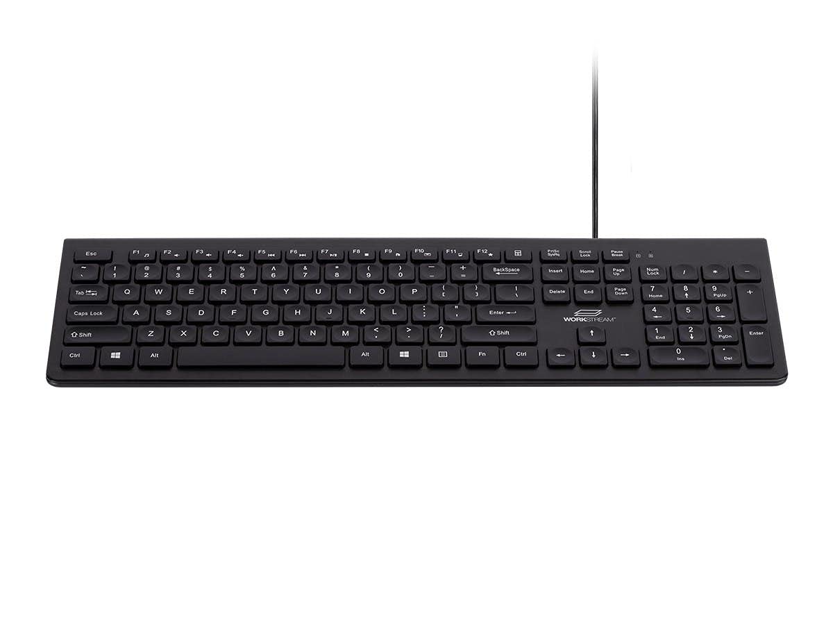 Monoprice Low-Profile Spill-Resistant Silent Keyboard – Membrane Water-Resistant Coating 10 Million Keystrokes