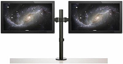 StarTech.com Desk Mount Dual Monitor Arm - Desk Clamp/Grommet VESA Monitor Mount for up to 32 inch Displays - Ergonomic Articulating Monitor Arm - Height Adjustable/Tilt/Swivel/Rotating (ARMDUAL2)