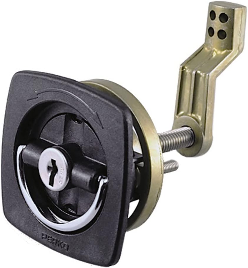 Perko Black Flush Lock - 2.5" x 2.5" w/Offset Cam Bar & Flexible Polymer Strike