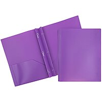 JAM Paper Plastic 2-Pocket POP Folders with Metal Prongs