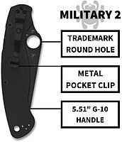Spyderco Military 2 Folding Pocket Knife with 4 Inch Black CPM S30V Steel Blade and G-10 Handle - SpyderEdge - C36GSBK2