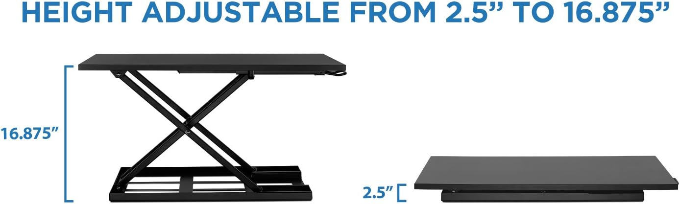 Mount-It! Standing Desk Converter, Height Adjustable Sit Stand Desk, 32x22 Inch Preassembled Stand Up Desk Converter