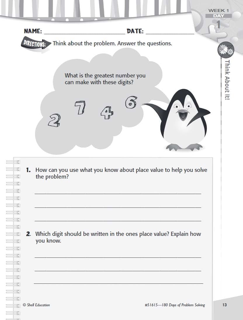 180 Days of Problem Solving for Third Grade – Build Math Fluency with this 3rd Grade Math Workbook (180 Days of Practice)