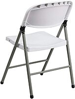 Flash Furniture Hercules Series 330 lb. Capacity White Plastic Folding Chair with Gray Frame