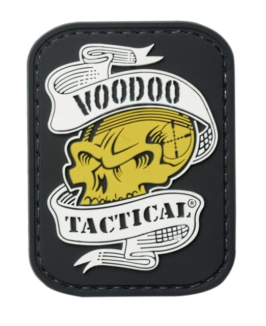 VooDoo Tactical 07-0816000000 Voodoo Skull with Ribbon Rubber Patch