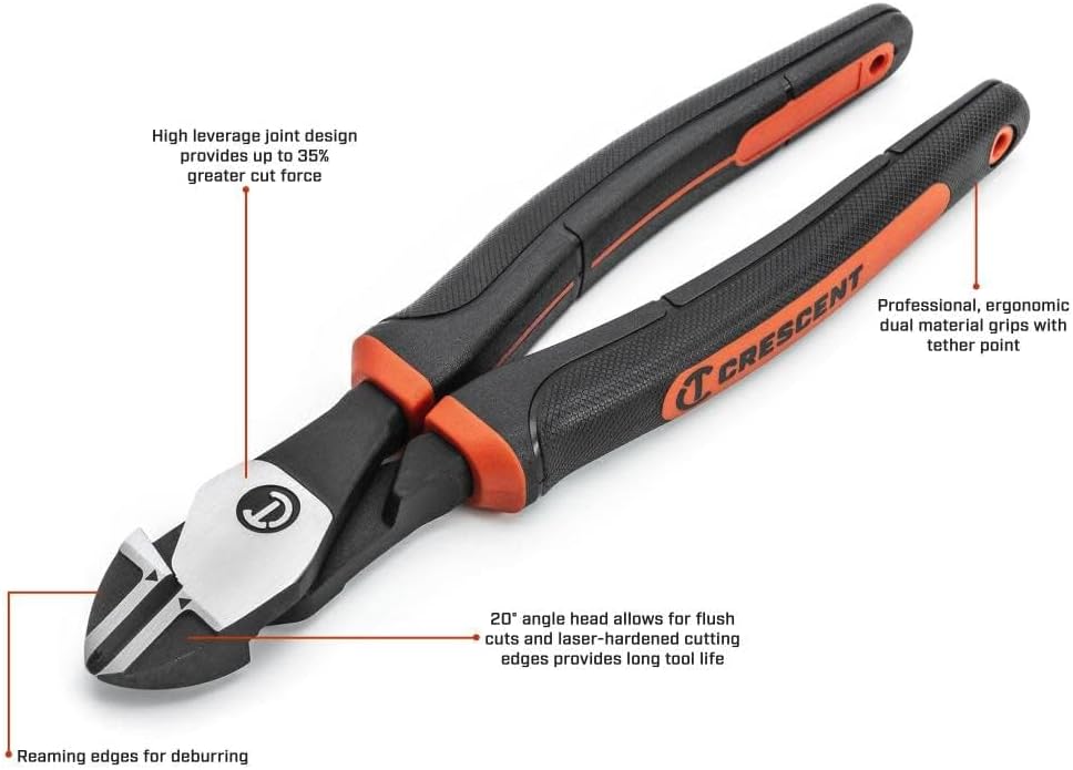 Crescent - Z2 Plier,8",Diagonal Cutting,Cush Grip (Z5428CG)