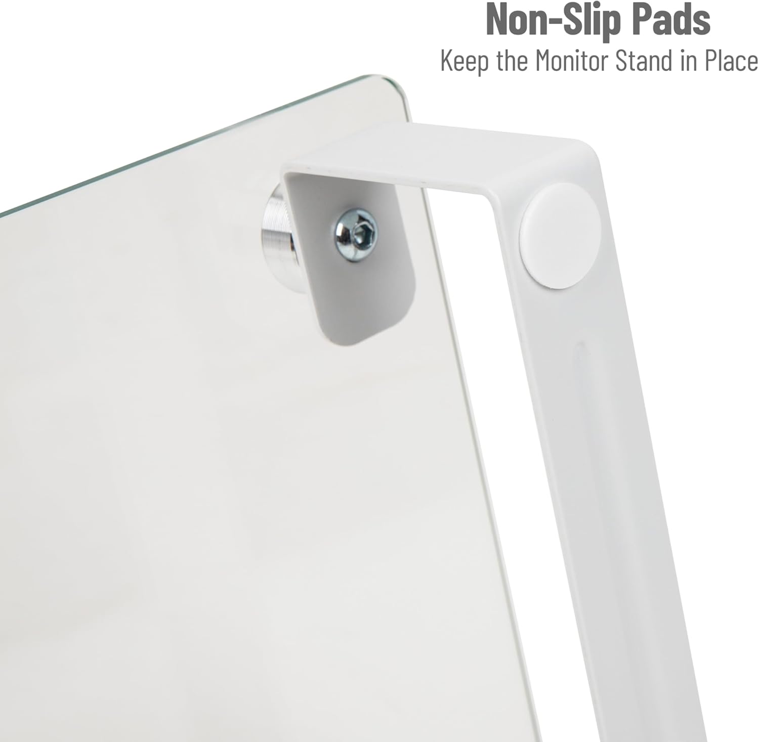 Mind Reader Monitor Stand, Contemporary, Desktop Organizer, Laptop Riser, Office, Glass, 22" L x 8.25" W x 3" H, Clear