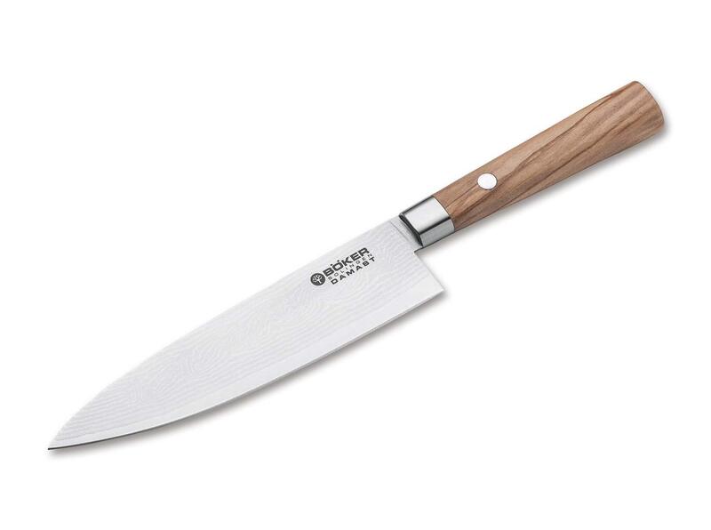 Boker Damascus Olive Wood Carving Knife