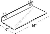 Azar Displays 556095 Clear Acrylic Shelf for Pegboard or Slatwall (4 Pack)