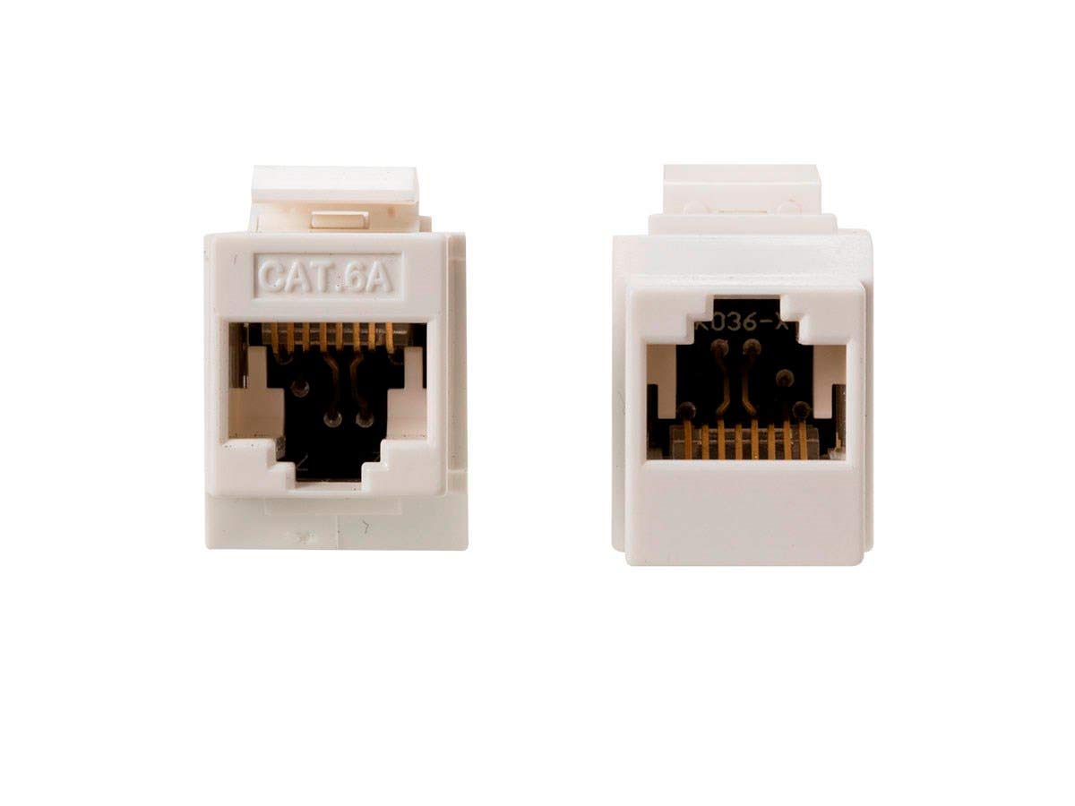 Monoprice Cat6A RJ45 Inline Coupler - Feedthrough Keystone Jack Type, for 22-24AWG Solid Wire, Permanent Link