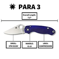 SPYDERCO Para 3 Folding Pocket Knife - Compression Lock