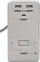 Eaton Tripp Lite Series 6-Outlet Surge Protector w/2 USB-A (2.4A Shared) & 1 USB-C (3A) - 8 ft. Cord, 1080 Joules, Desk Clamp - TLP648USBC