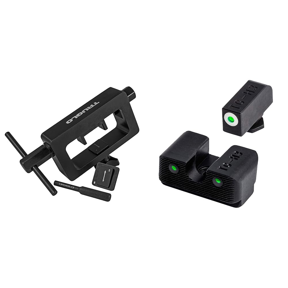 TRUGLO Glock Rear/FRNT SGT INSTL Tool aiming scope sight + Tritium Pro Compact Glow