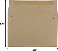 JAM PAPER Booklet Invitation Envelopes, Brown Kraft, Recycled