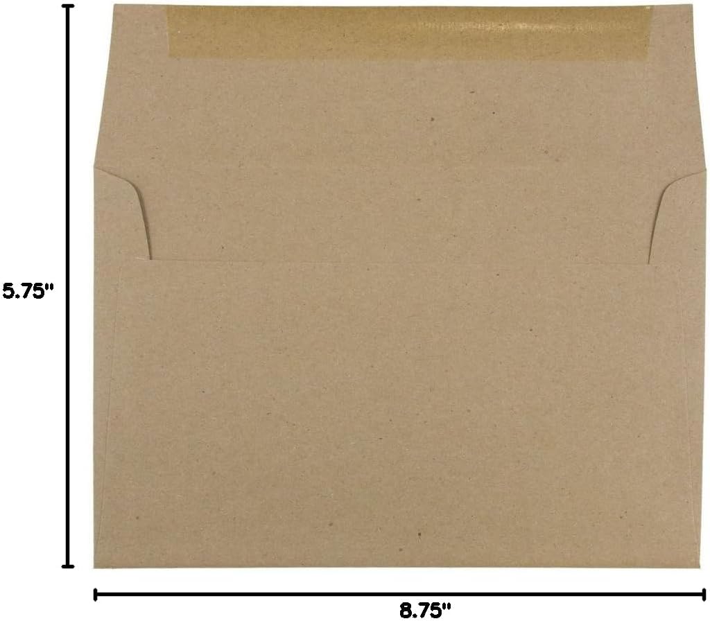 JAM PAPER Booklet Invitation Envelopes, Brown Kraft, Recycled