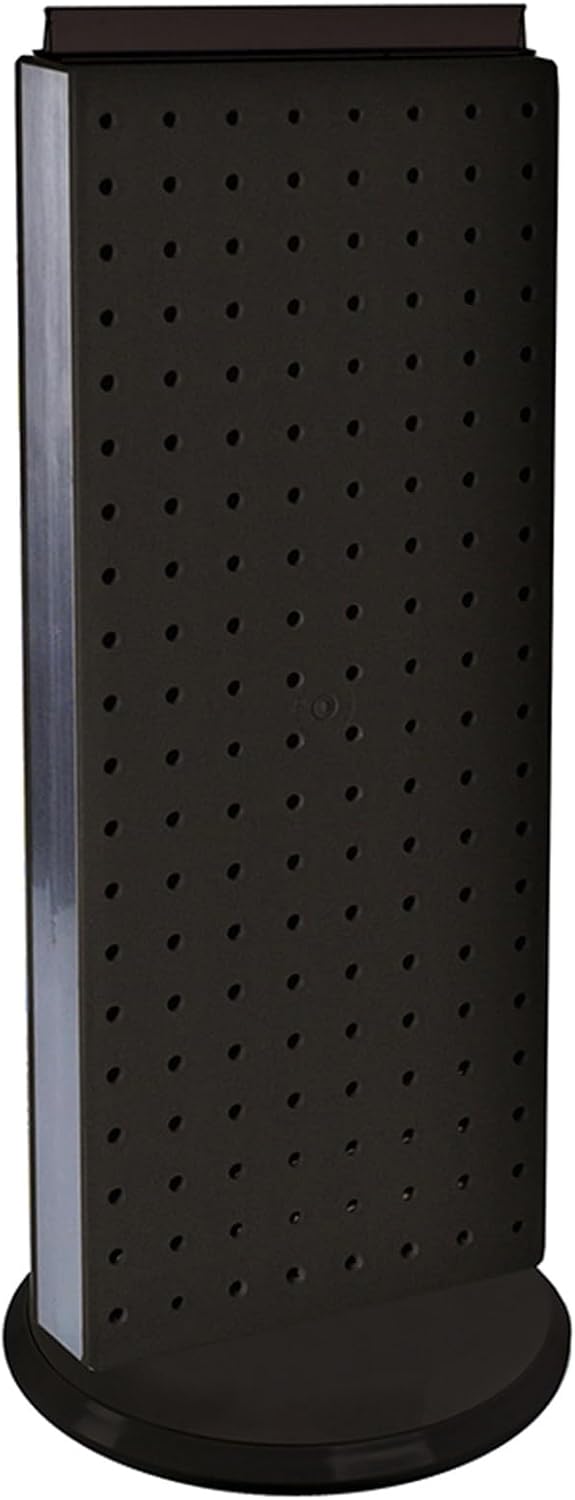 Azar Displays, 700508-BLK, Rotating Pegboard Display, Revolving Jewelry Organizer Stand, Retail Display for Accessories