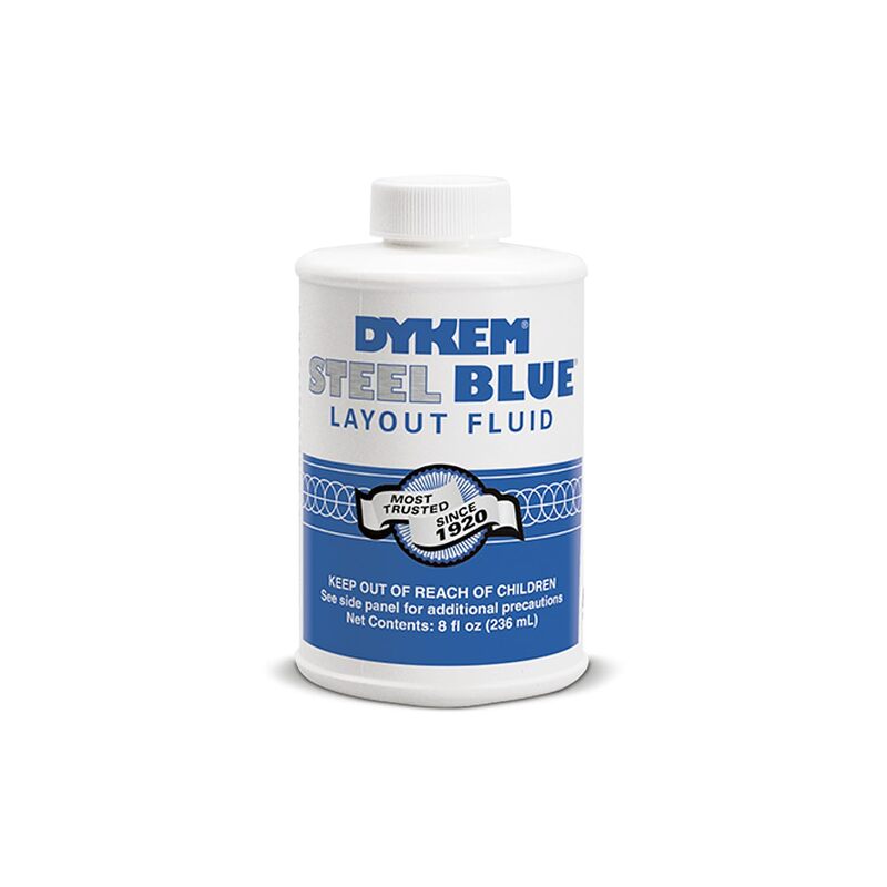 Dykem 80400 Steel Blue Layout Fluid 8 oz Brush-In-Cap