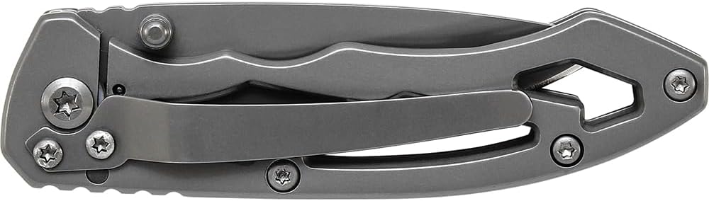 Smith & Wesson CK400 5.4in High Carbon S.S. Folding Knife with a 2.2in Drop Point Blade and Stainless Steel Handle