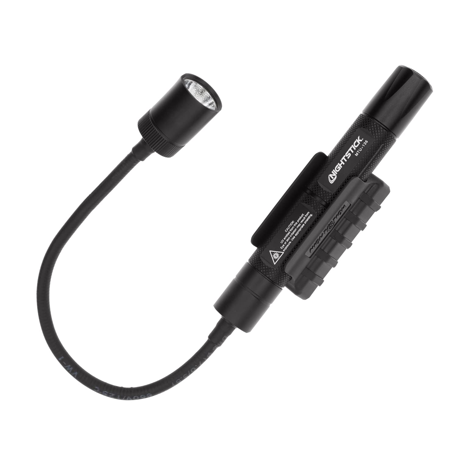 Nightstick MTU-136 Mini-TAC Gooseneck UV Flashlight with 2 AA, Black