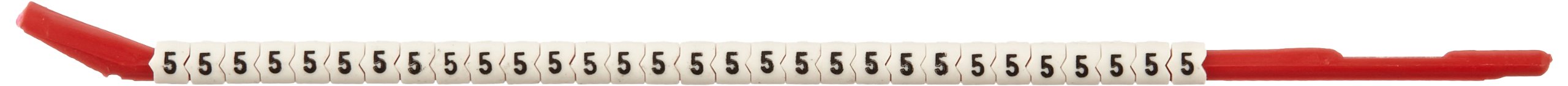 Brady SCN10-5 0.110" - 0.134" Wire Diameter, Nylon, Black on White Clip Sleeve Wire Marker, Legend "5" (Pack of 10 Wands