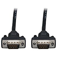 Tripp Lite Low Profile VGA Coax Monitor Cable High Resolution cable with RGB coax (HD15 M/M) 6-ft.(P502-006-SM) , Black