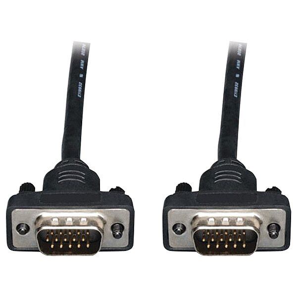 Tripp Lite Low Profile VGA Coax Monitor Cable High Resolution cable with RGB coax (HD15 M/M) 6-ft.(P502-006-SM) , Black