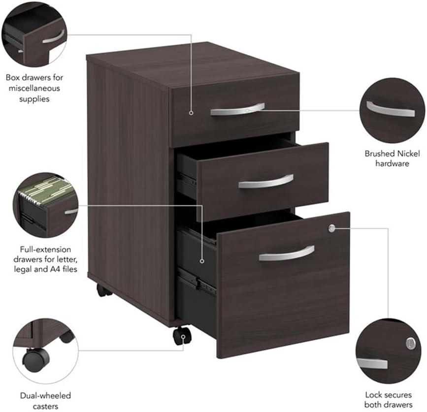 Bush Business Furniture Arrive 3 Drawer Mobile File Cabinet