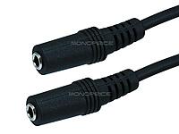 Monoprice 100667 6-Inch 3.5mm Stereo Plug/Two 3.5mm Stereo Jack Cable Black 6in Cable
