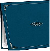 Oxford Linen-finish Certificate Holders - Letter - 8 1/2in x 11in Sheet Size - Linen - Dark Blue - 5 / Pack