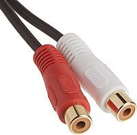 C2G Legrand RCA Male to RCA Female Signal Splitter Cable, Black RCA to RCA Splitter, 6 Inch Audio Stereo Y-Cable
