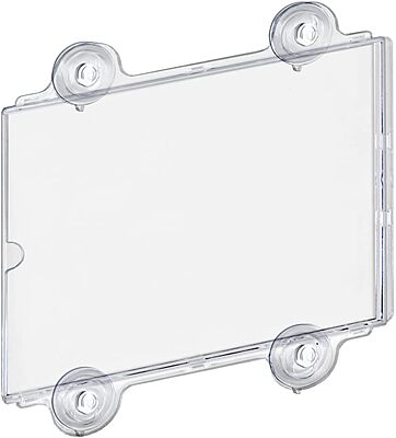 Azar Displays Vertical/Horizontal Sign Frames with Suction Cups, 8 1/2inx11in, Clear, Pack of 2
