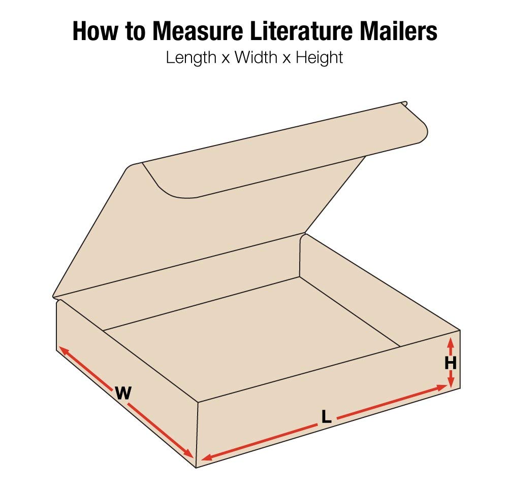 Aviditi Brown Kraft Literature Mailing Boxes, 9 x 9 x 3 Inches, Pack of 50, Crush-Proof, for Shipping, Mailing and Storing