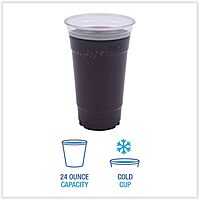 Boardwalk PET24 Clear Plastic Cold Cups, 24 Oz, 600/carton