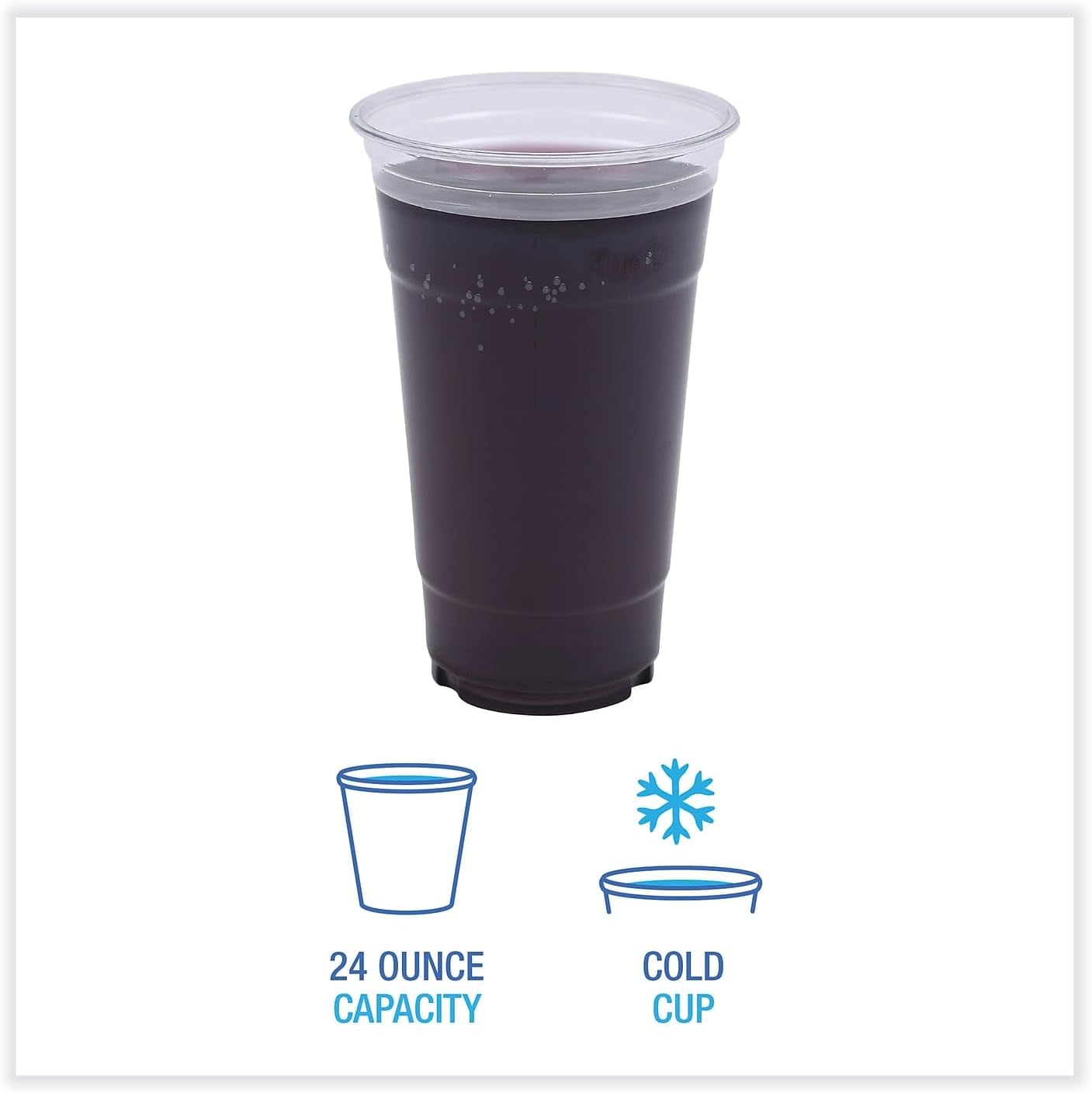 Boardwalk PET24 Clear Plastic Cold Cups, 24 Oz, 600/carton
