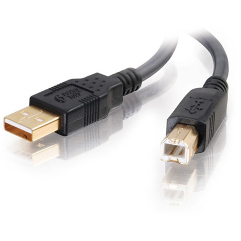 C2G Ultima Series 6.6ft USB A to USB B Cable - USB A to B Cable - USB 2.0 - Black - M/M - Type A Male USB - Type B Male USB - 6.56ft - Charcoal
