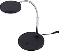 Bostitch Office LED Metal Gooseneck Desk Lamp, Flicker Free, Adjustable Head (VLED1800BK), Black