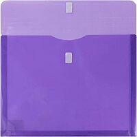 JAM PAPER Plastic Booklet Expansion Envelopes with Hook & Loop Closure - Letter