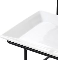 Elama 3-Tier Porcelain Serveware Set with Metal Rack