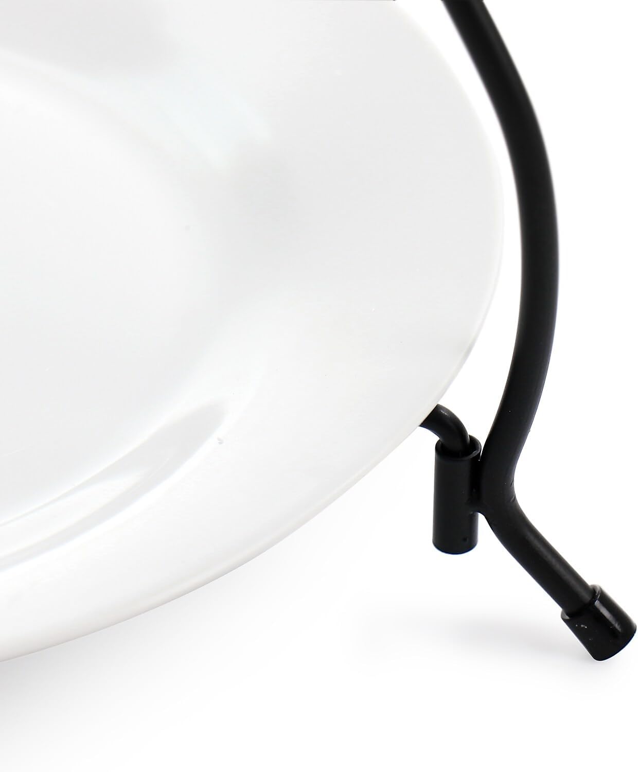 Elama 3-Tier Porcelain Serveware Set with Metal Rack