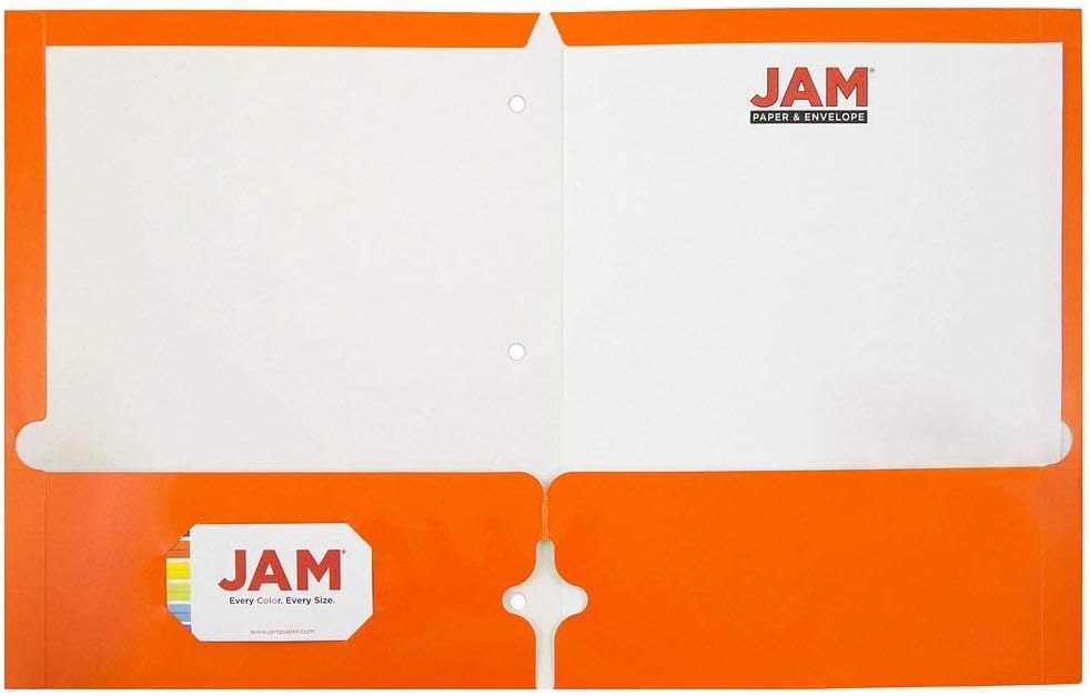 JAM PAPER Laminated Two-Pocket Glossy 3-Hole Letter Size Folders