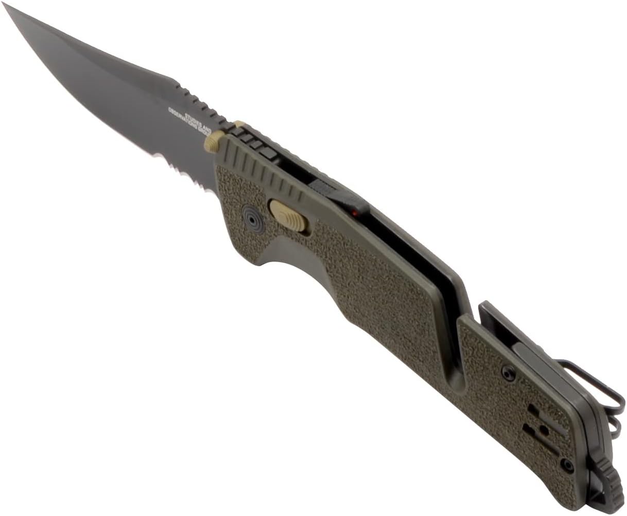 SOG Trident AT Ambidextrous Professional Partially Serrated Folding Knife | Cryo D2 Stainless Steel Blade
