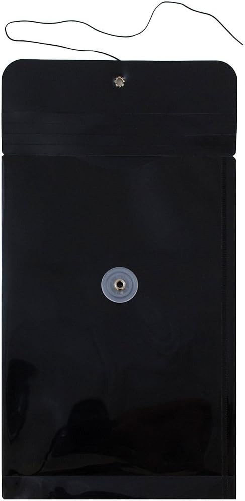 JAM PAPER Open-End Plastic Envelopes, Button & String