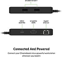 Belkin 5-in-1 Powered USB-C & USB Hub, USB-C Docking Station w/ 2 USB-A Ports, 1 USB-C Port, Ethernet, & 4K HDMI Port
